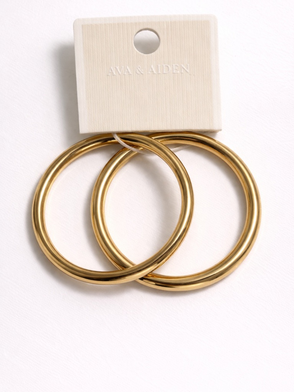 Ava & Aiden Gold Tone Bangle Bracelets – Set of 2